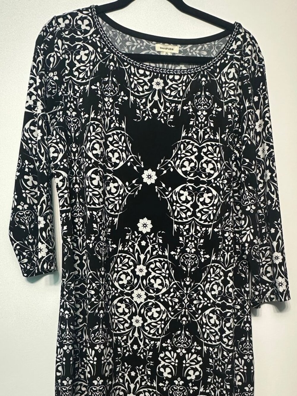 Black and White Max Studio Patterned Dress XL